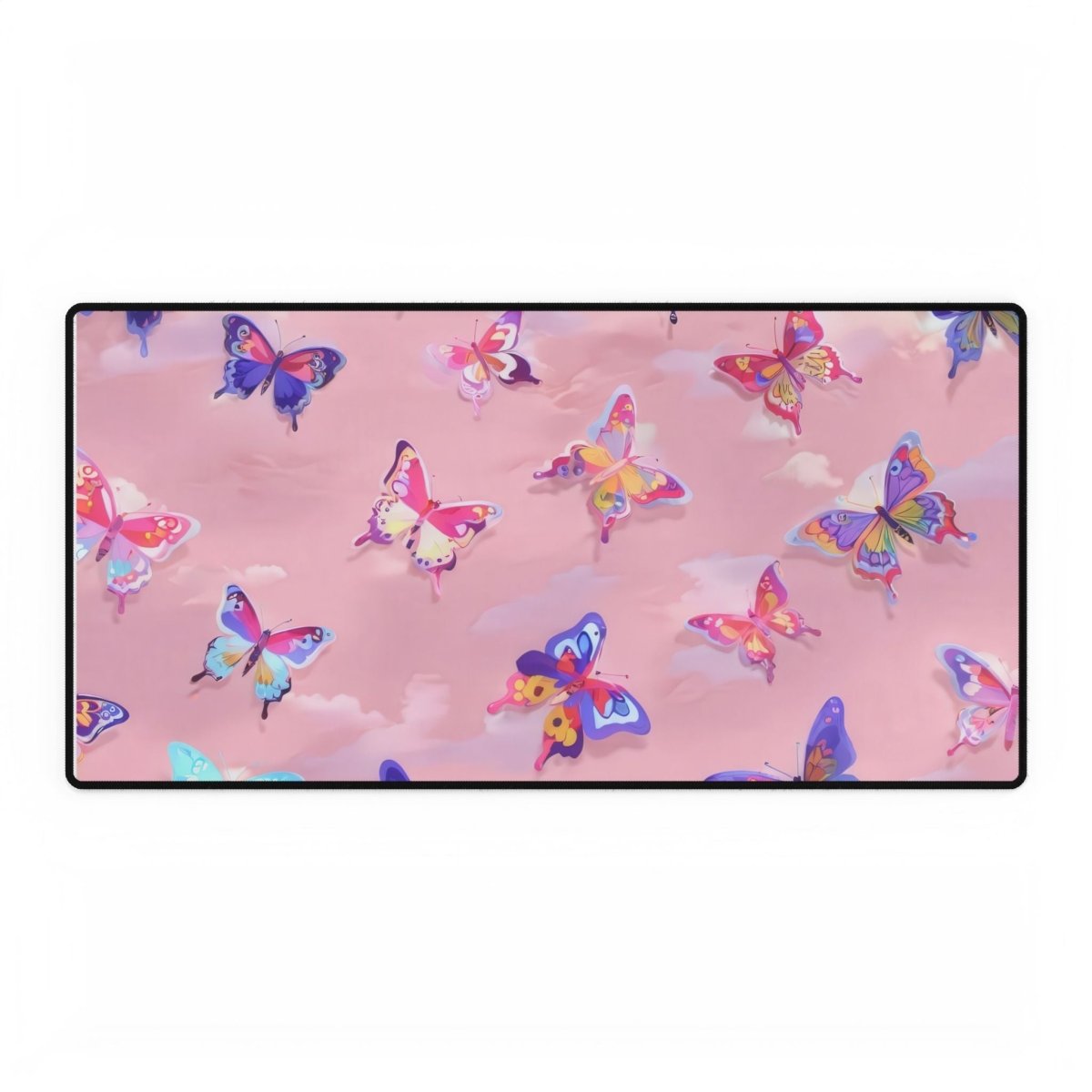 Watercolour Butterflies on Pink Desk Mat Bling & Glamour XL Mousepads